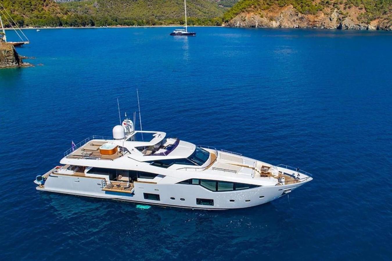 a white yacht in the water aboard CUSTOM LINE  97 Yacht for Sale