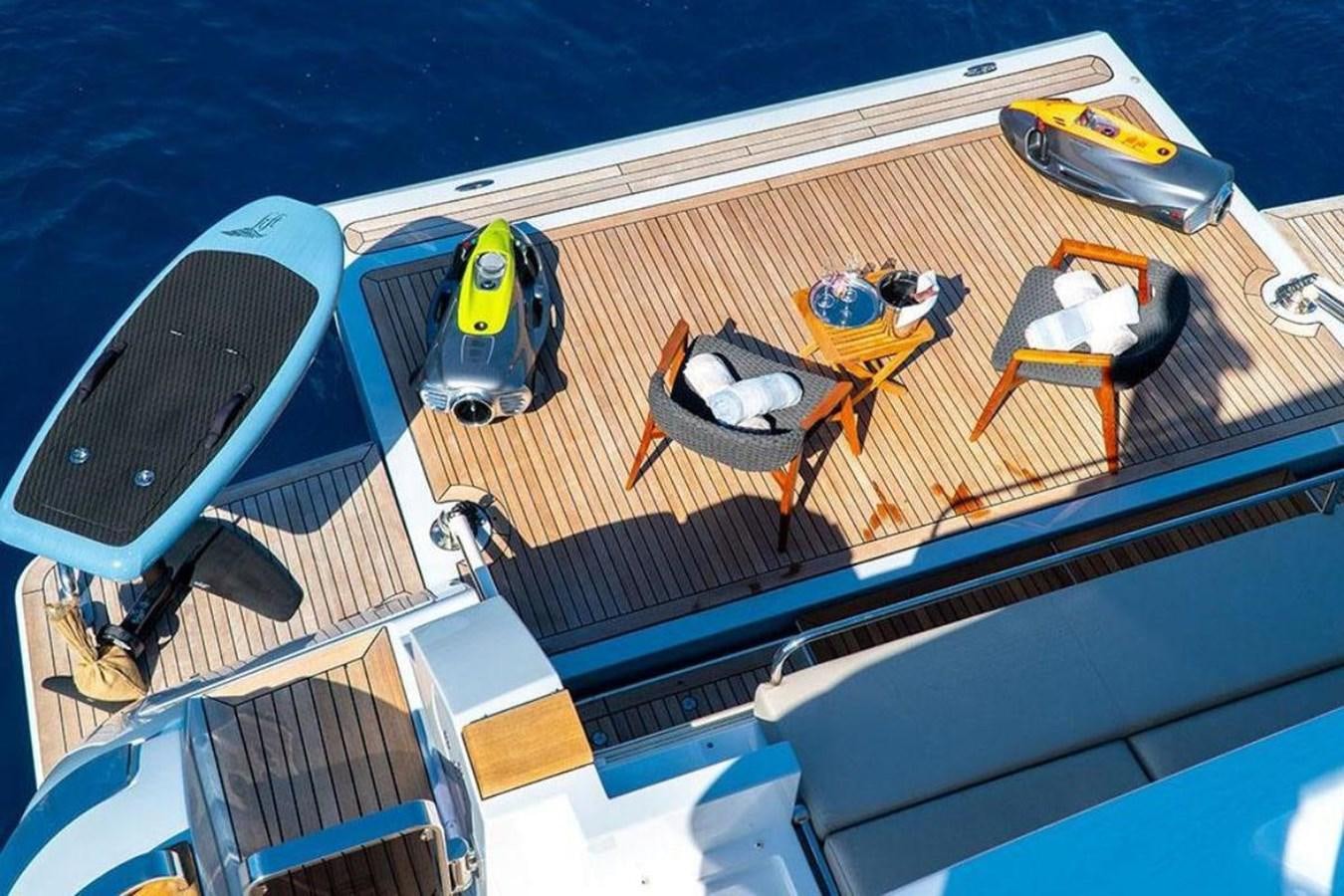 a high angle view of a boat aboard CUSTOM LINE  97 Yacht for Sale