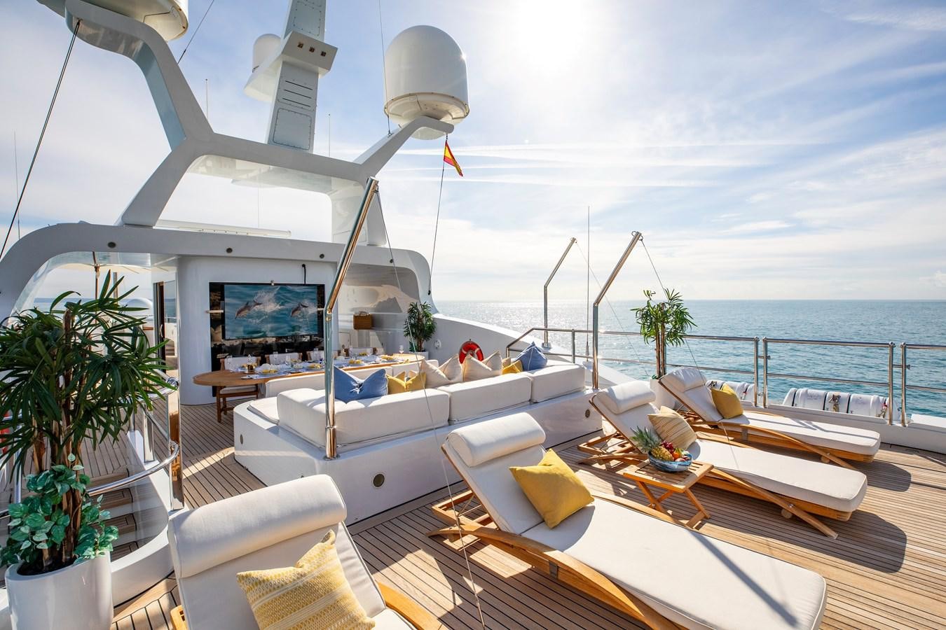 a boat on the water aboard LA BLANCA Yacht for Sale