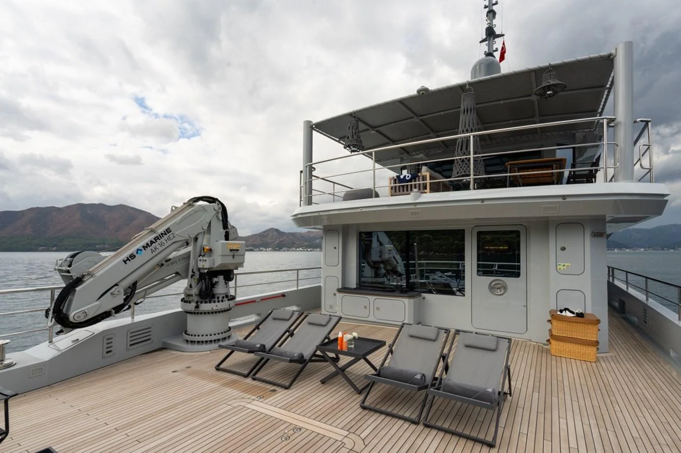 a boat on a deck aboard K584 Yacht for Sale