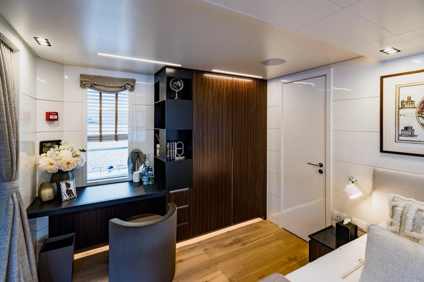 a room with a desk and a chair aboard K584 Yacht for Sale