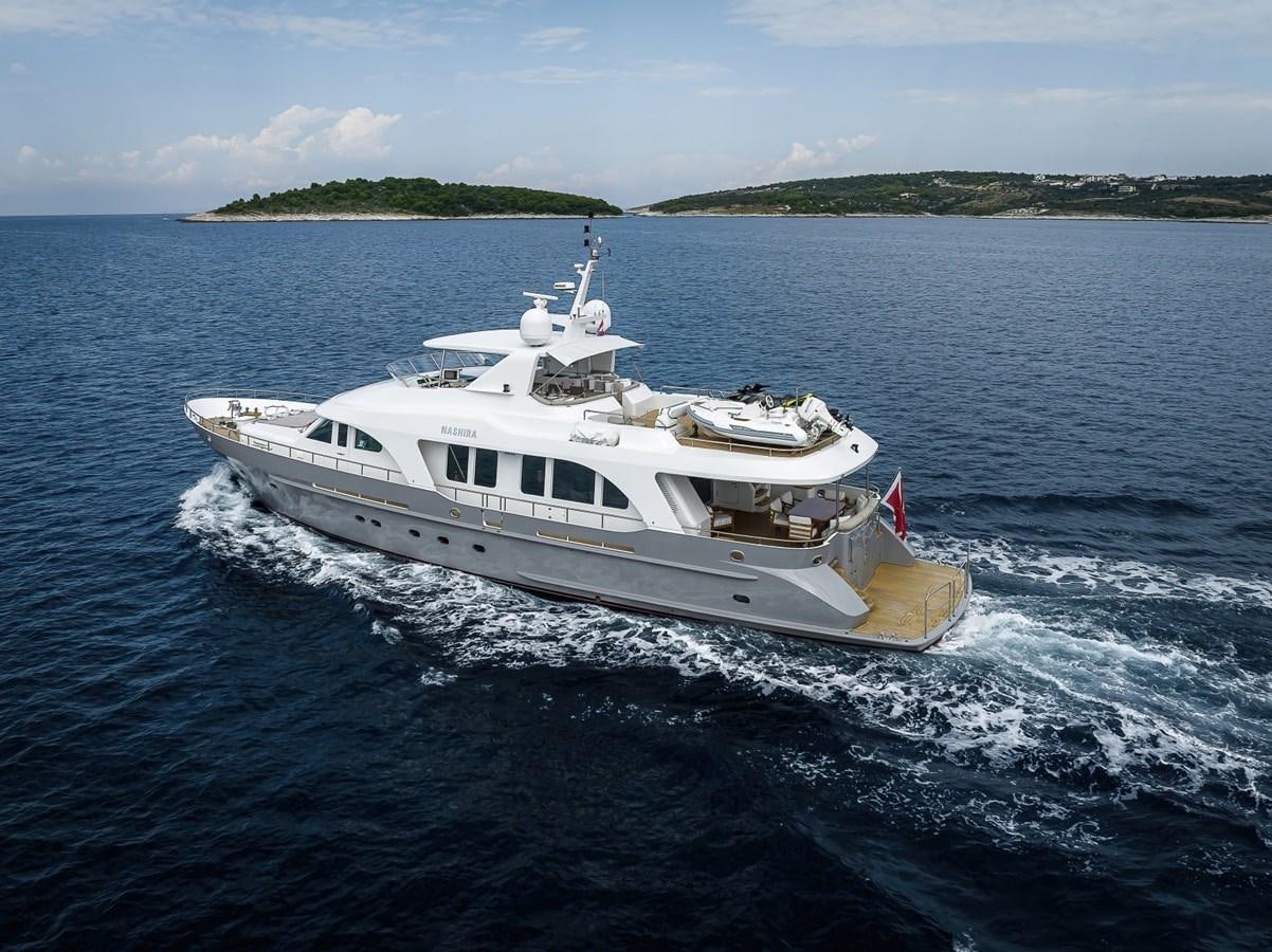 a boat on the water aboard NASHIRA Yacht for Sale