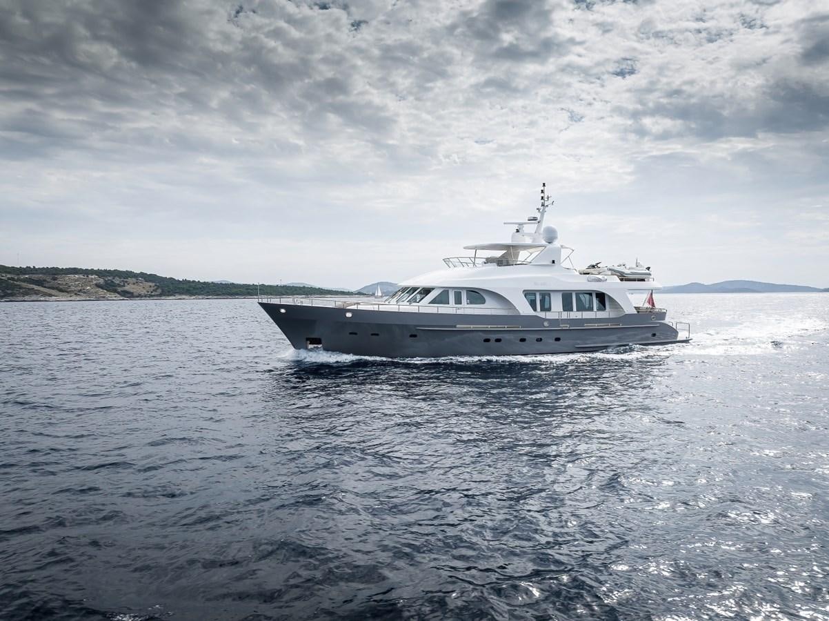 a boat in the water aboard NASHIRA Yacht for Sale