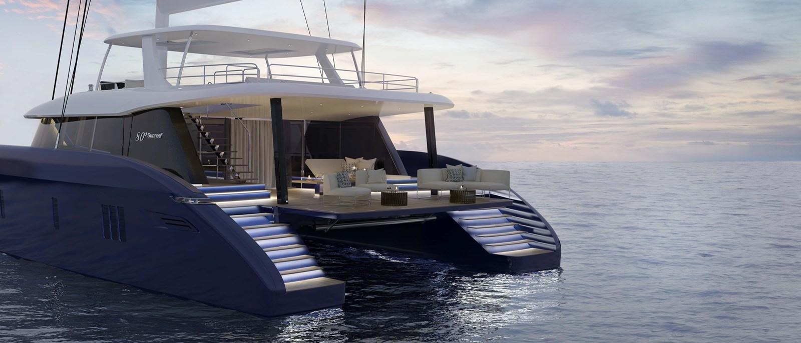 a boat on the water aboard 2022 SUNREEF 80 SAILING Yacht for Sale