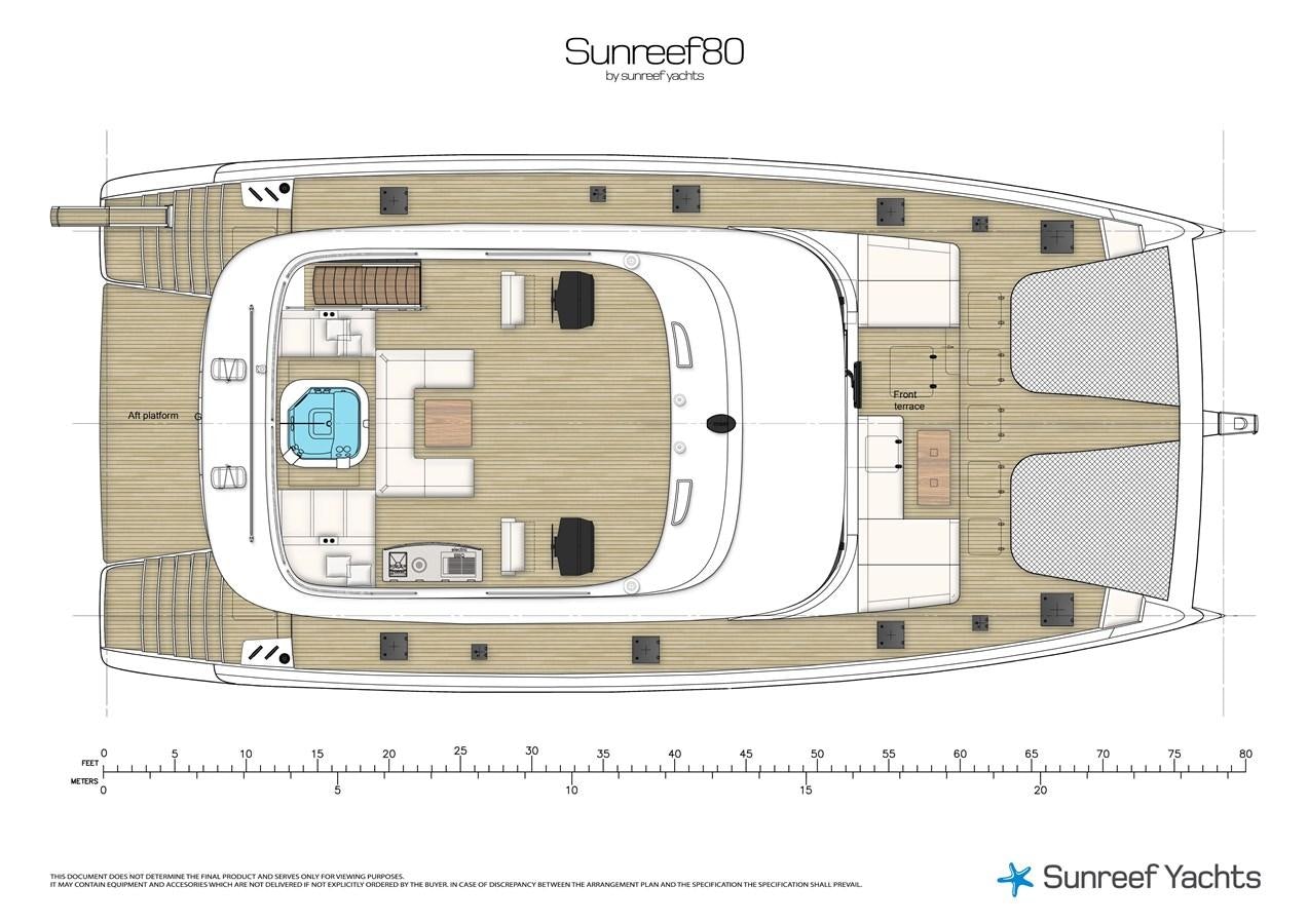 diagram, engineering drawing aboard 2022 SUNREEF 80 SAILING Yacht for Sale