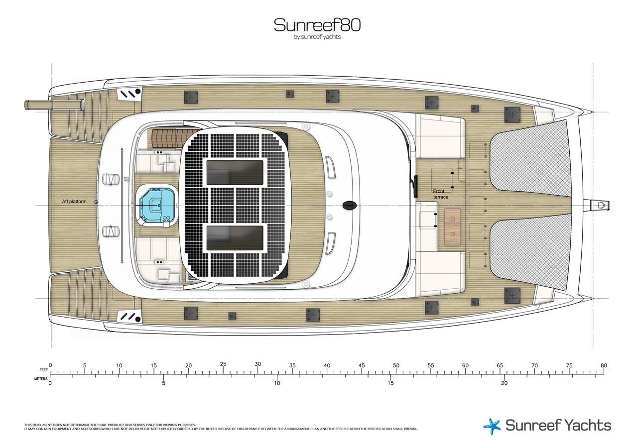 diagram, engineering drawing aboard 2022 SUNREEF 80 SAILING Yacht for Sale