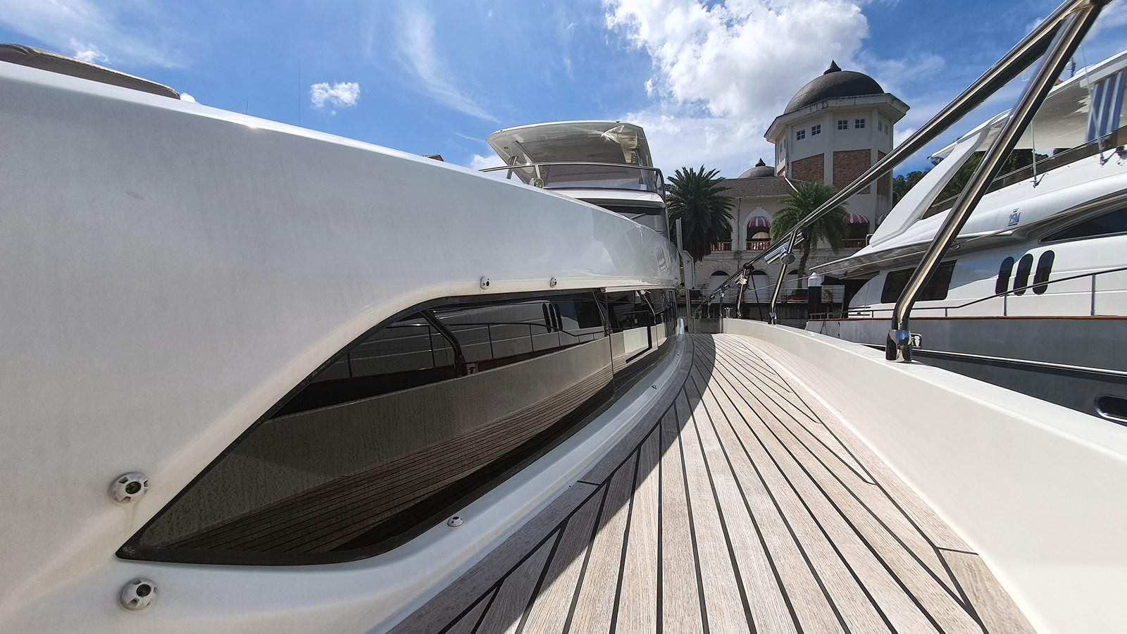 a train on a track aboard NEW FISH Yacht for Sale