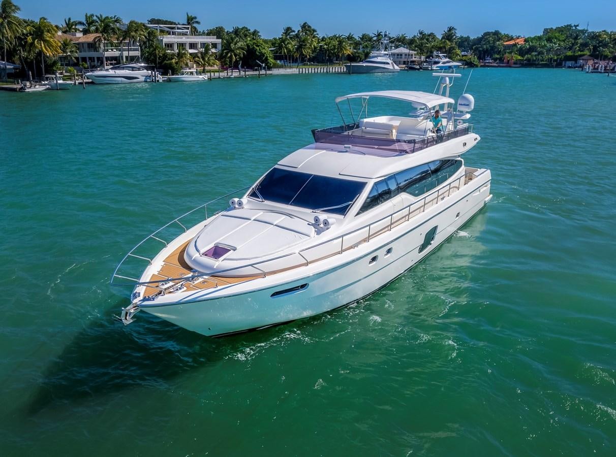 a white boat in the water aboard HOPE Yacht for Sale