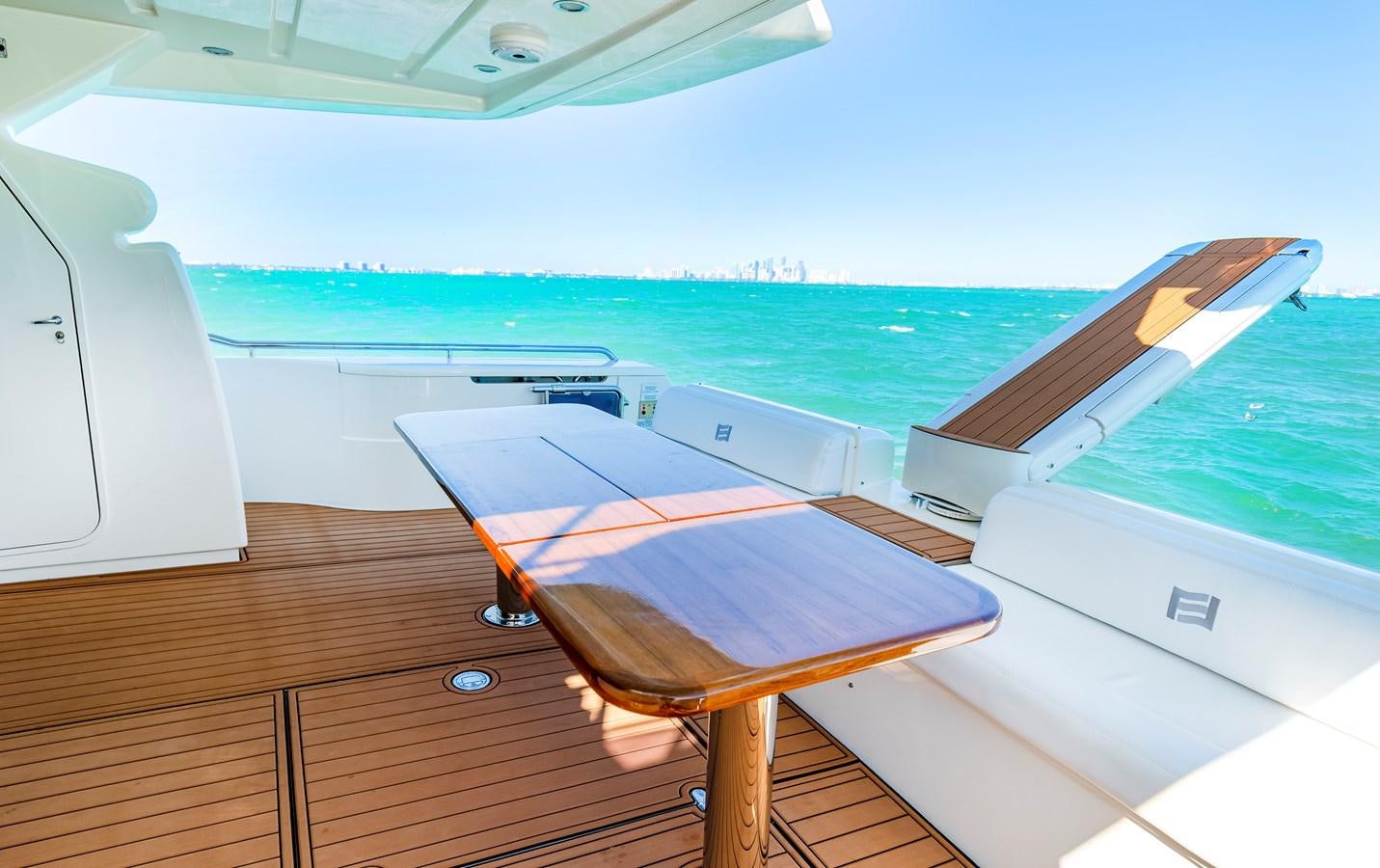 a table on a boat aboard HOPE Yacht for Sale
