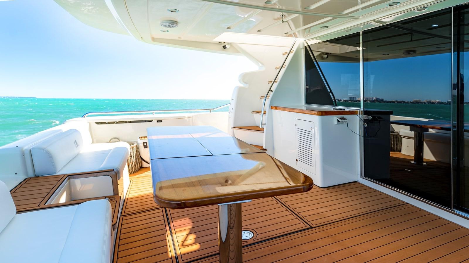 a boat on a deck aboard HOPE Yacht for Sale