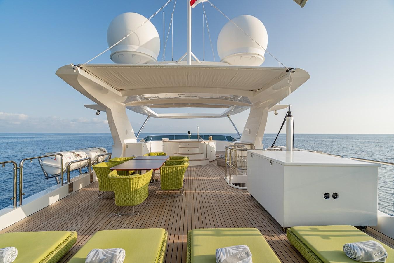 a boat on a deck aboard EDESIA Yacht for Sale