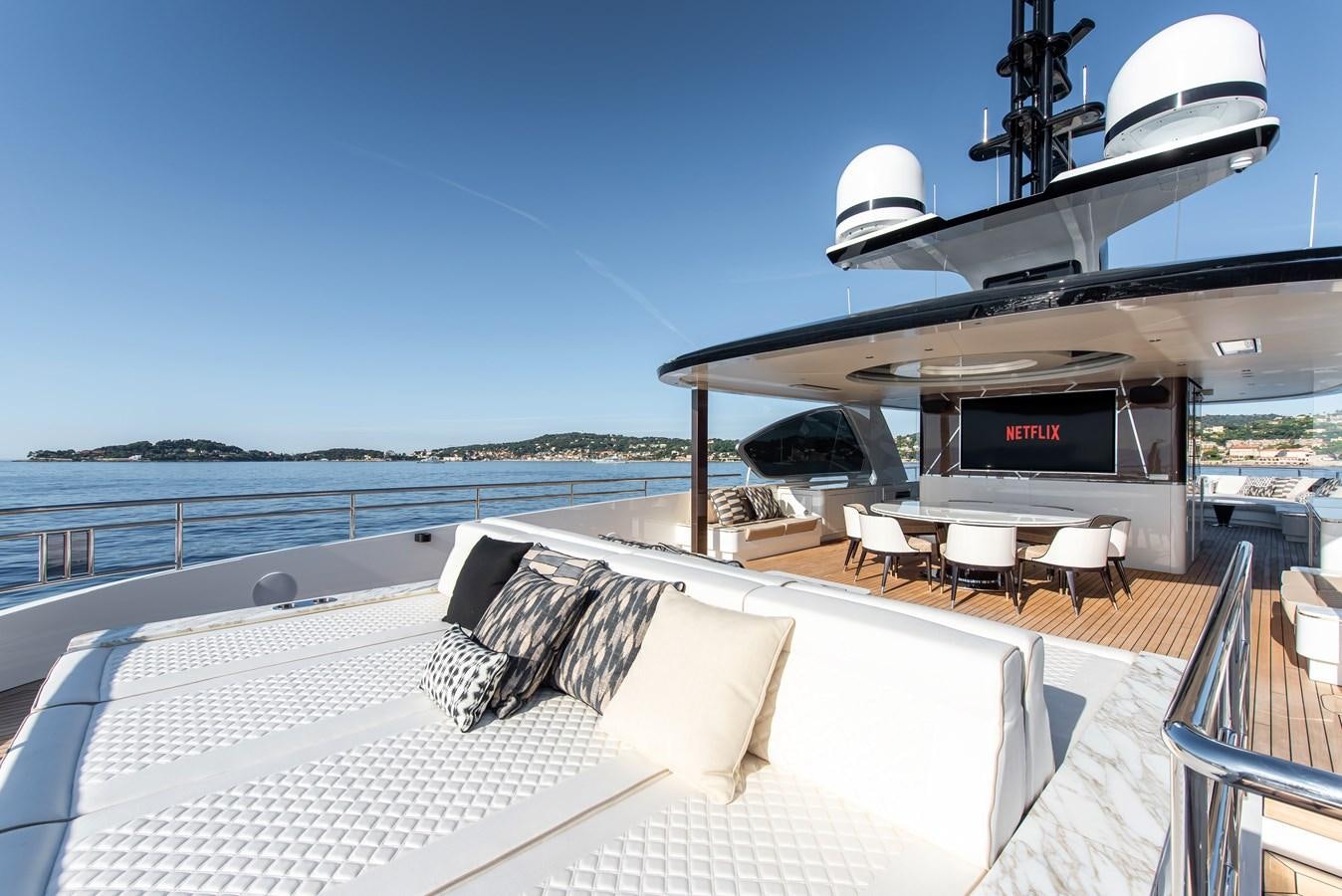 a boat on a deck aboard STEFANIA Yacht for Sale
