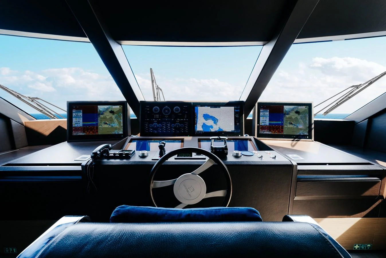 inside of a car aboard COFINA Yacht for Sale