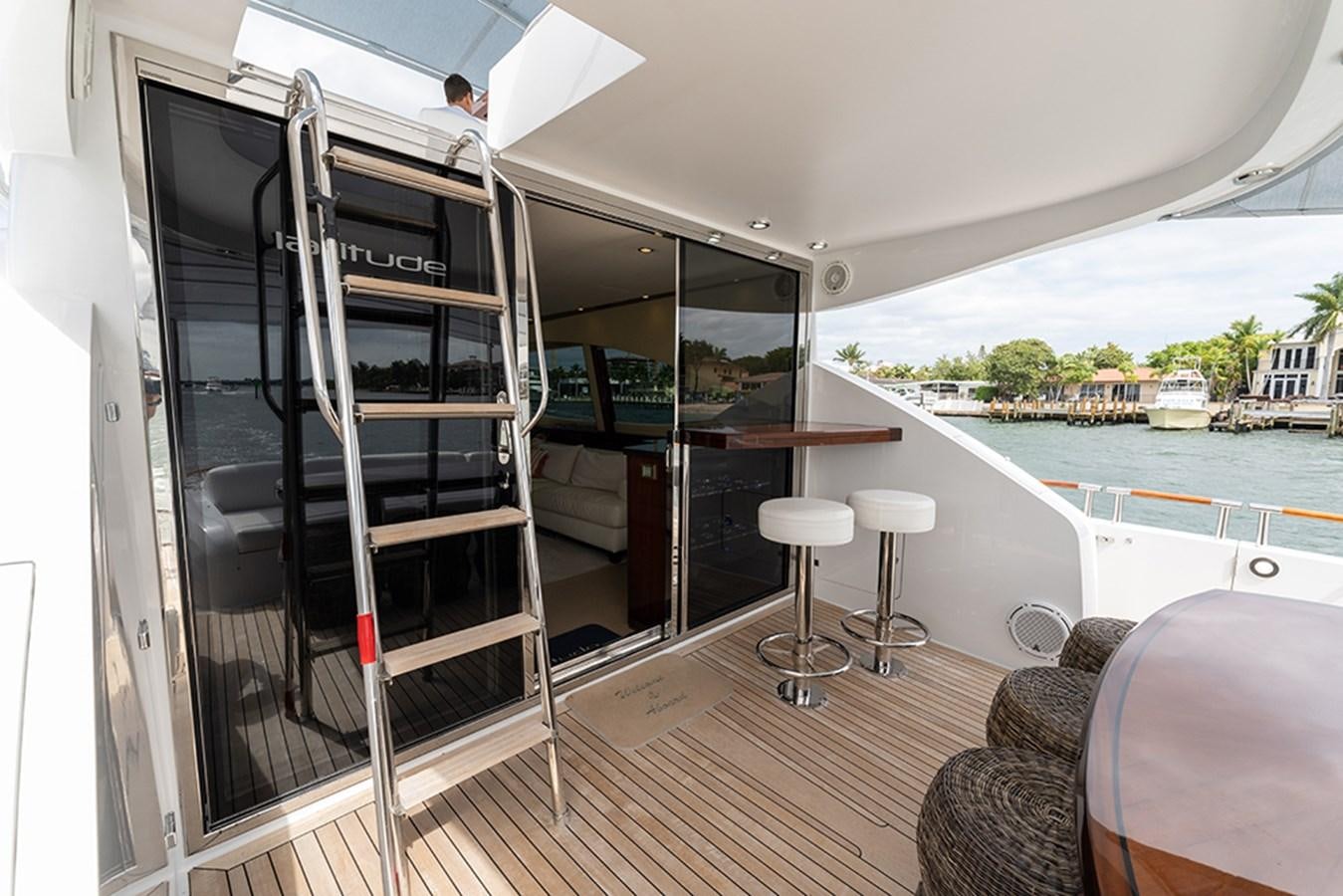 a boat with a glass door aboard LATITUDE Yacht for Sale