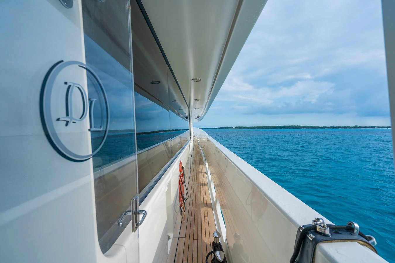 a boat on the water aboard DONA LOLA Yacht for Sale