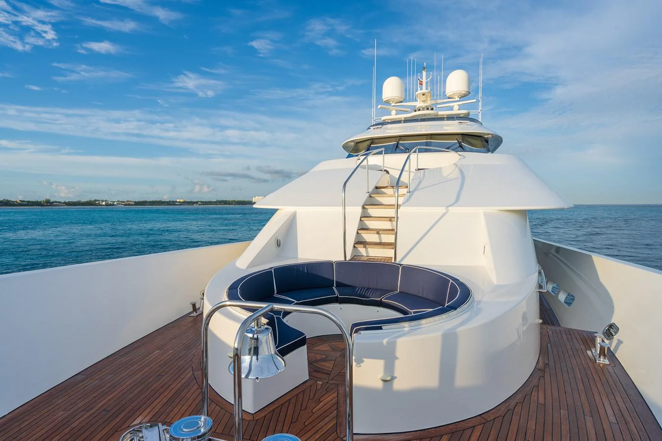 a boat on a deck aboard DONA LOLA Yacht for Sale
