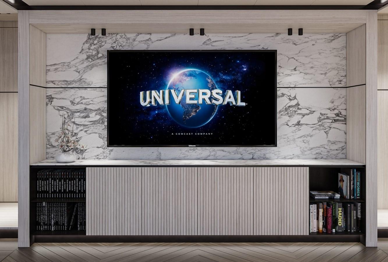 a tv on a wall aboard EXTRA X98 RPH Yacht for Sale