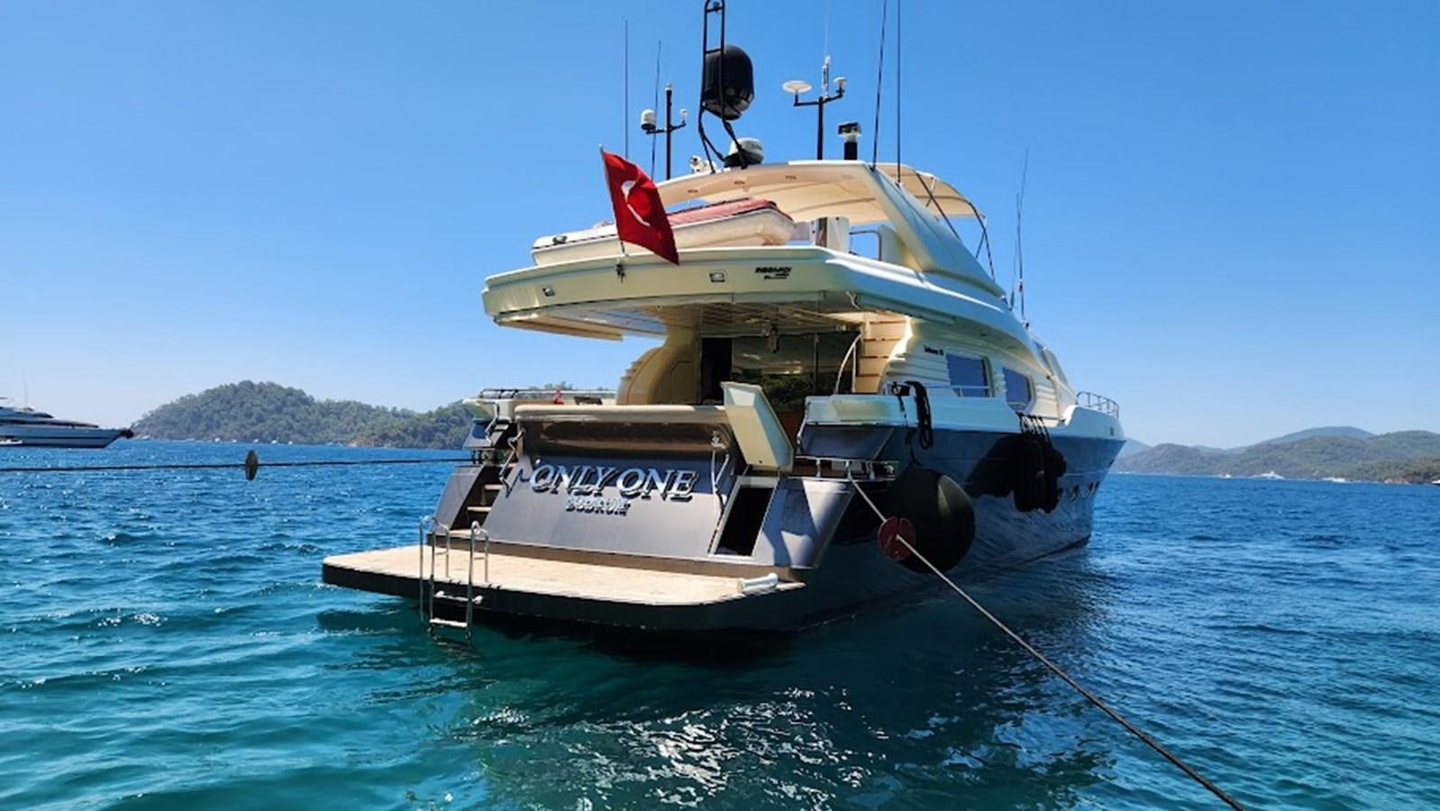 a boat in the water aboard THE ONE Yacht for Sale