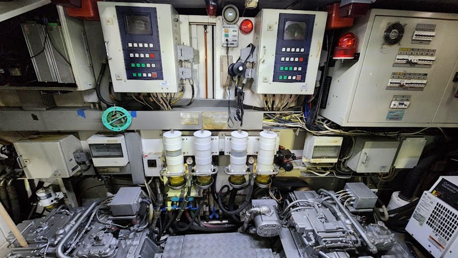 a machine with wires and other electronic devices aboard THE ONE Yacht for Sale