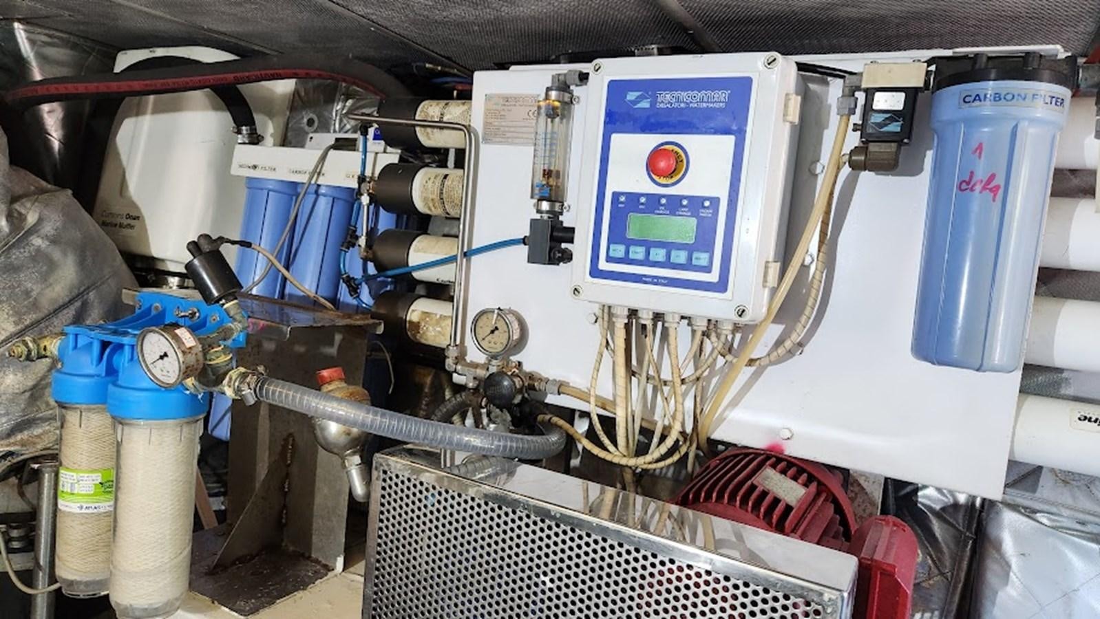 a machine with a blue label aboard THE ONE Yacht for Sale