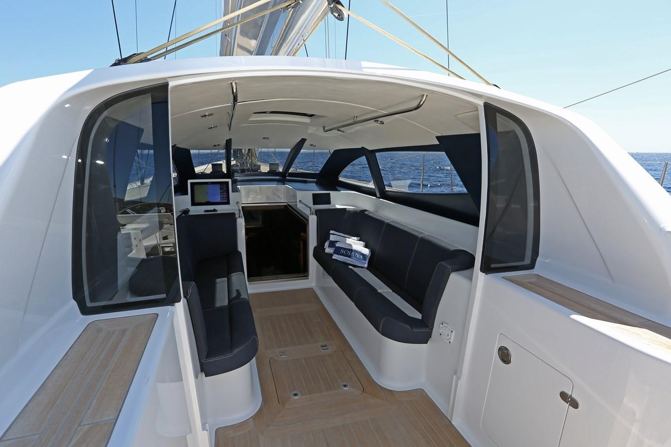 the inside of a car aboard SOJANA Yacht for Sale
