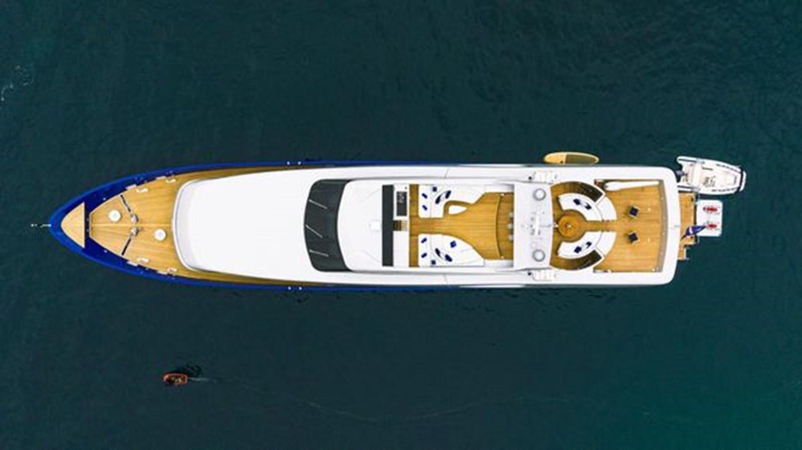 a yellow and white boat aboard 2003 BAGLIETTO 38M FAST FLY Yacht for Sale