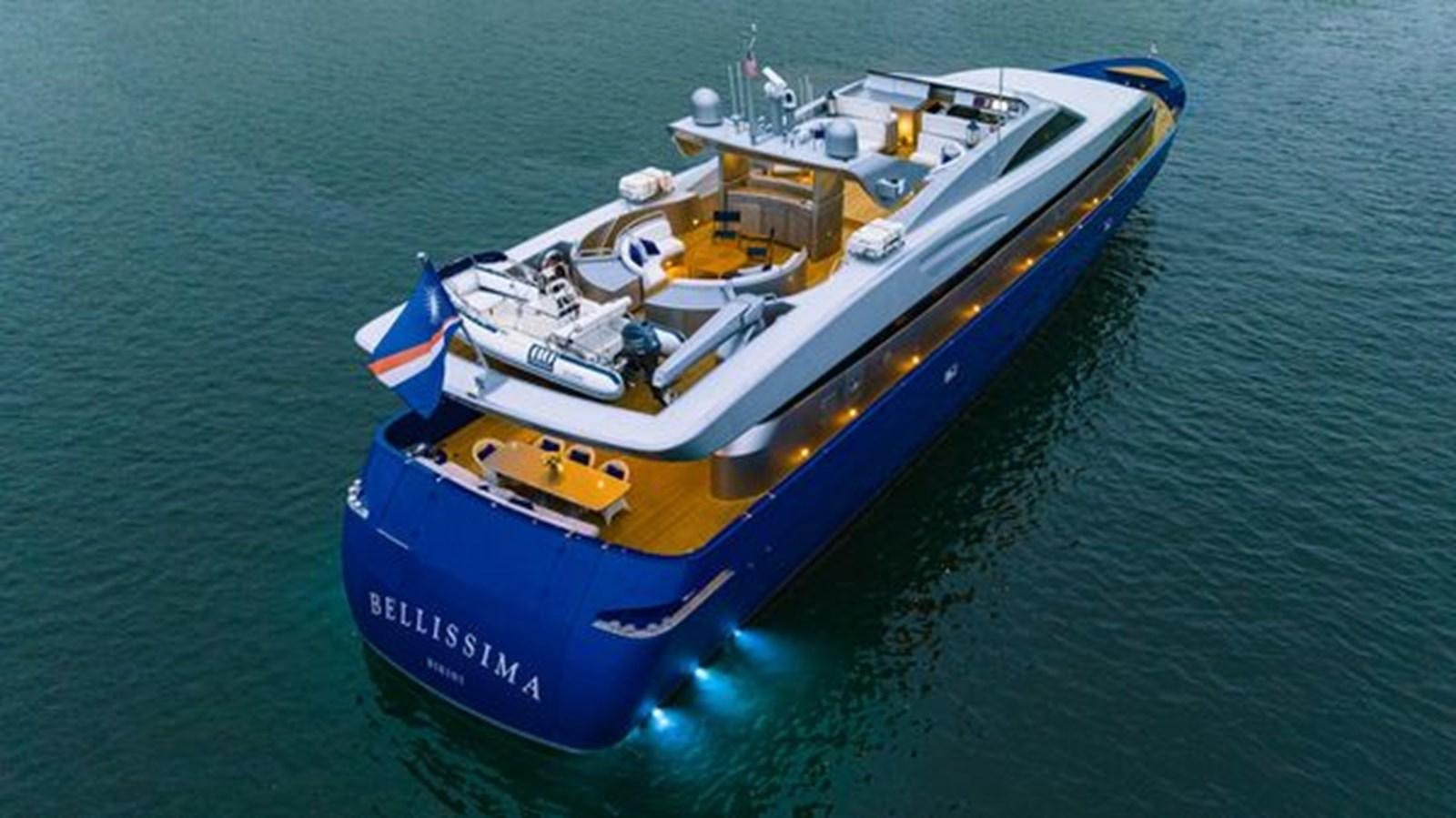 a blue and yellow boat in the water aboard 2003 BAGLIETTO 38M FAST FLY Yacht for Sale