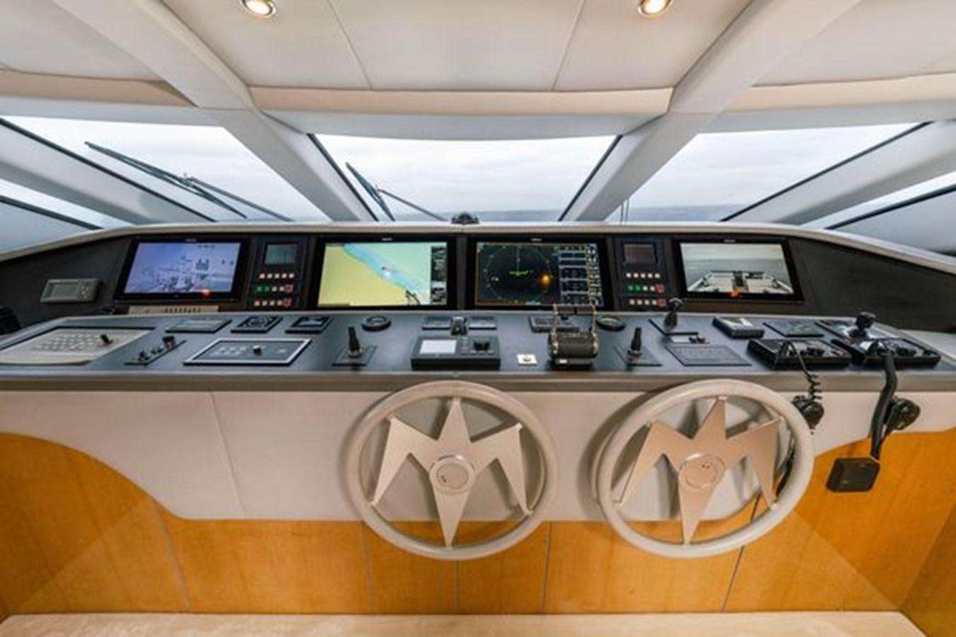 a close-up of a control panel aboard 2003 BAGLIETTO 38M FAST FLY Yacht for Sale