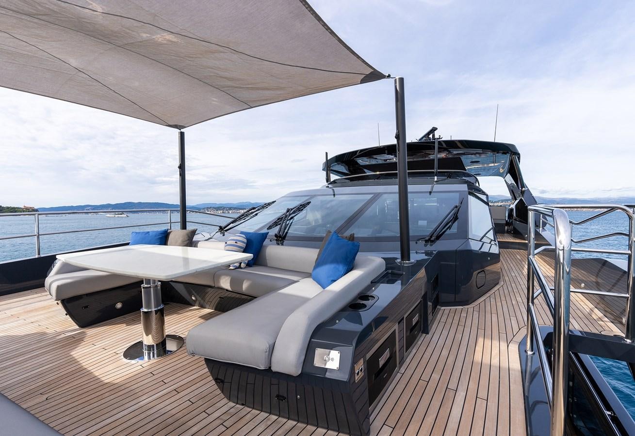 a boat on a deck aboard MAJIC Yacht for Sale
