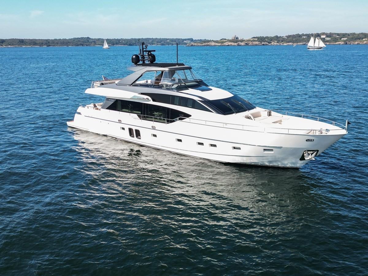 a white yacht in the water aboard MISS LIZA Yacht for Sale