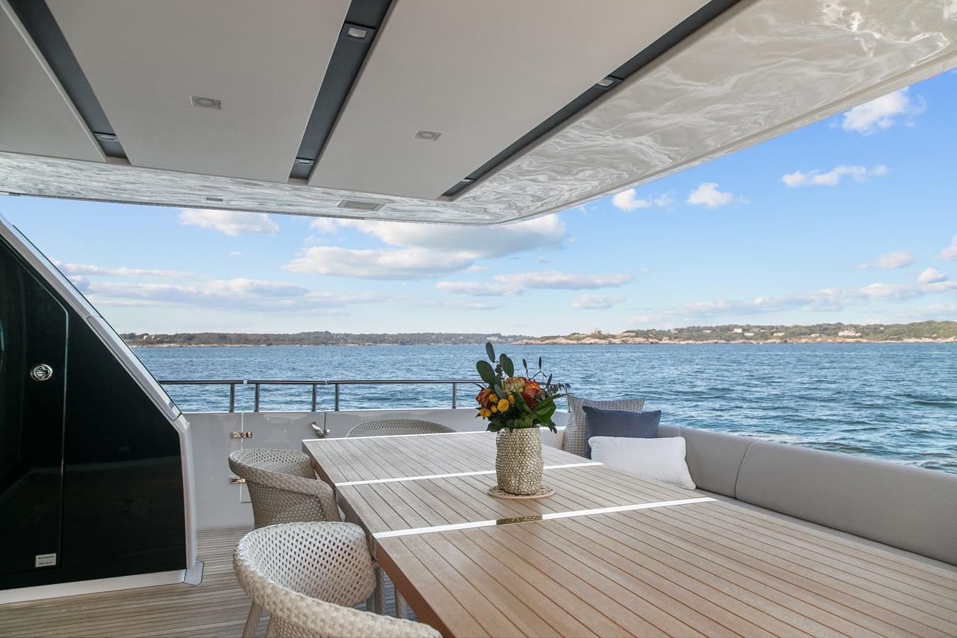 a table on a boat aboard MISS LIZA Yacht for Sale