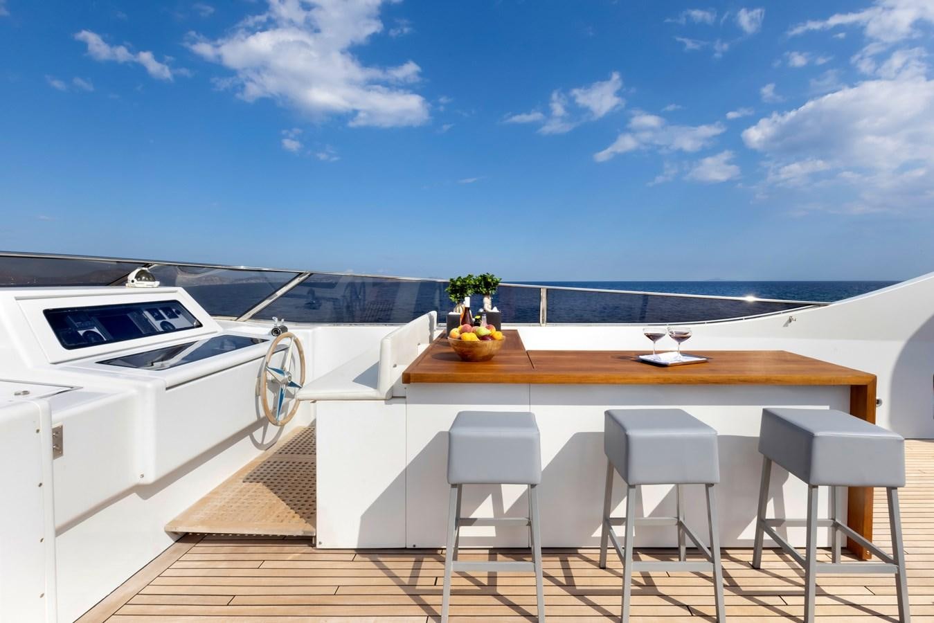 a boat on a deck aboard TROPICANA Yacht for Sale