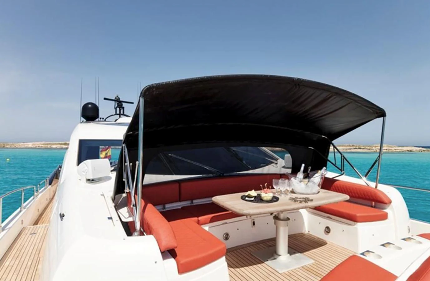 a boat with a grill on the front aboard NOVA 92 Yacht for Sale