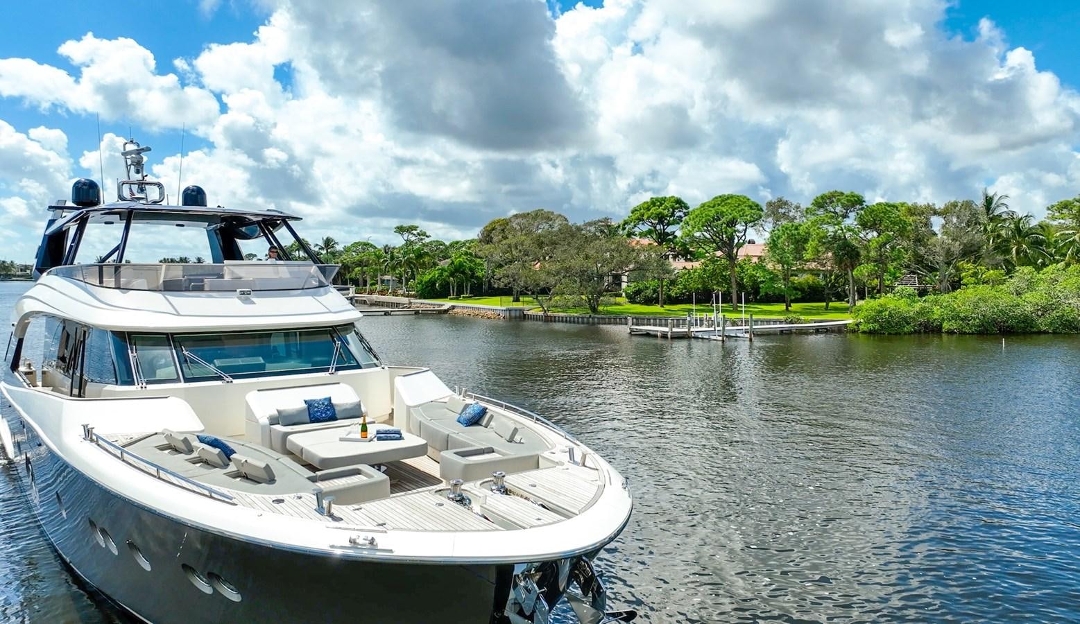 a boat is parked in the water aboard NEVER SAY NEVER 2015/2023 Yacht for Sale