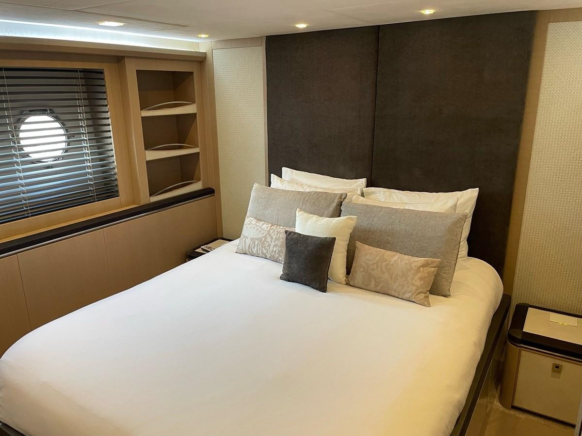 a bed with pillows aboard NEVER SAY NEVER 2015/2023 Yacht for Sale
