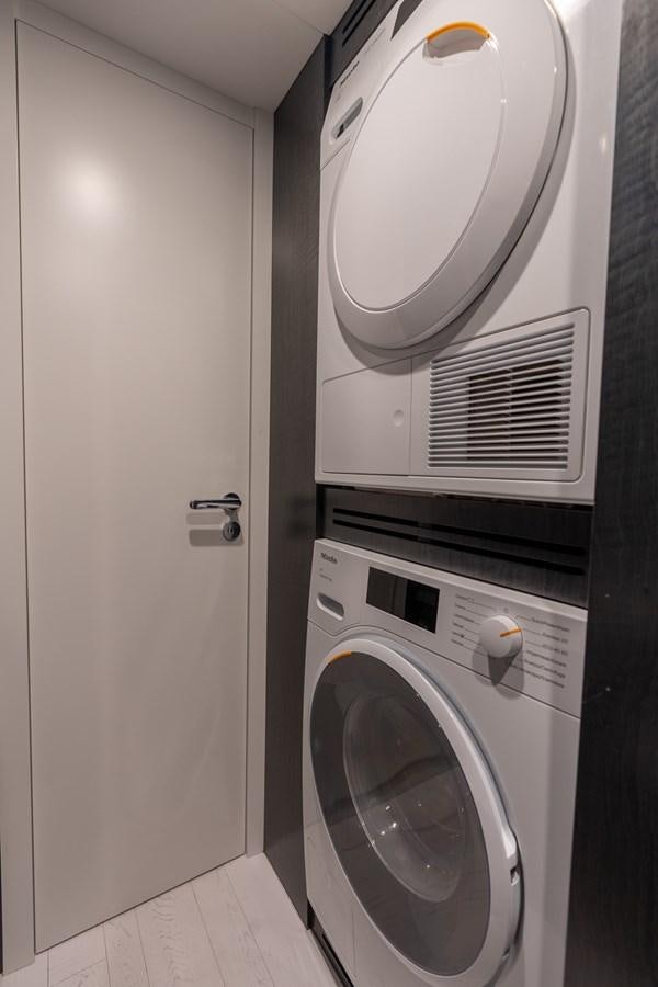 a white washing machine aboard VINTAGE Yacht for Sale