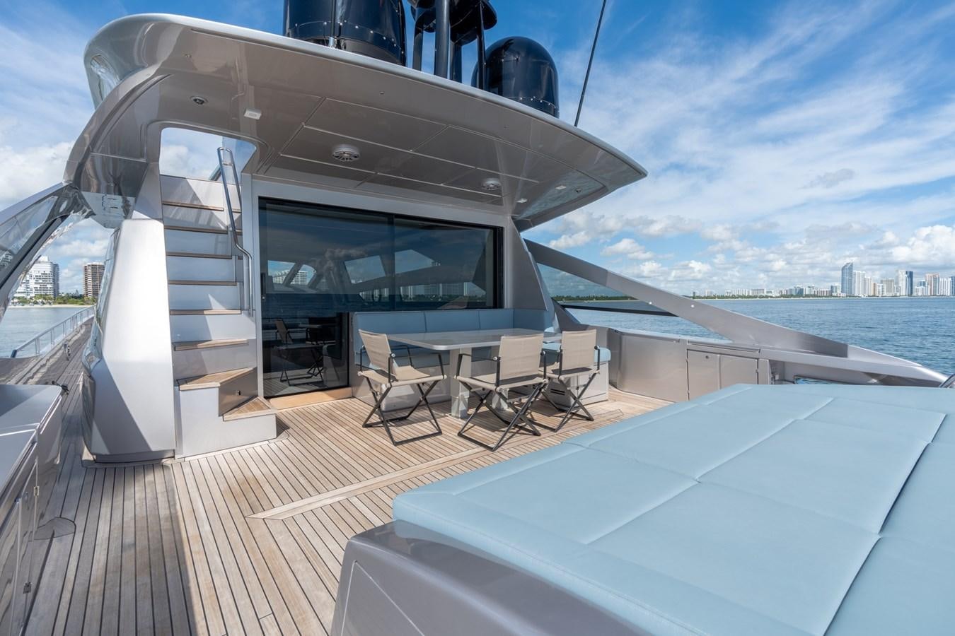 a boat on a deck aboard VINTAGE Yacht for Sale