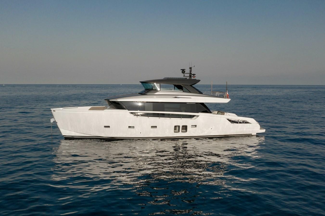a white yacht in the water aboard 2019 SANLORENZO SX76 #16 Yacht for Sale