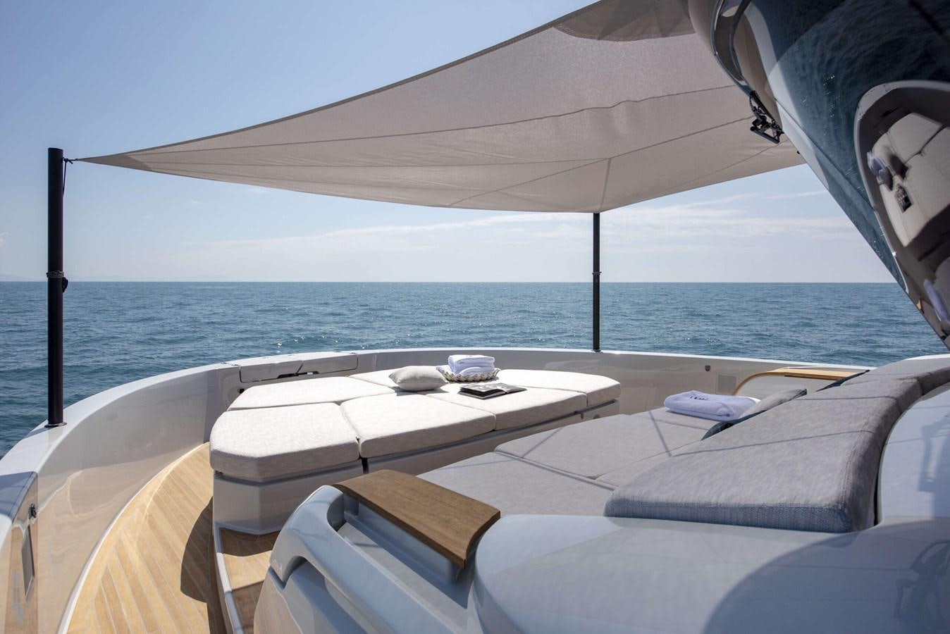 a lounge chair on a boat aboard 2024  BLUEGAME BG72/BG74 Yacht for Sale