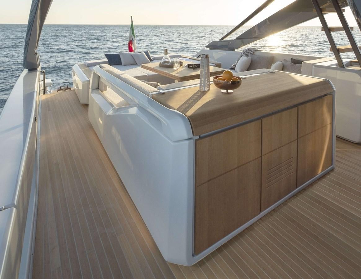 a wooden boat on a deck aboard 2024  BLUEGAME BG72/BG74 Yacht for Sale