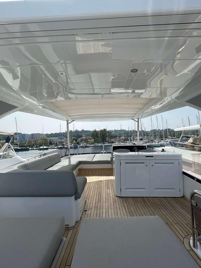 a large room with a large window aboard SUNSEEKER 70' MANHATTAN Yacht for Sale