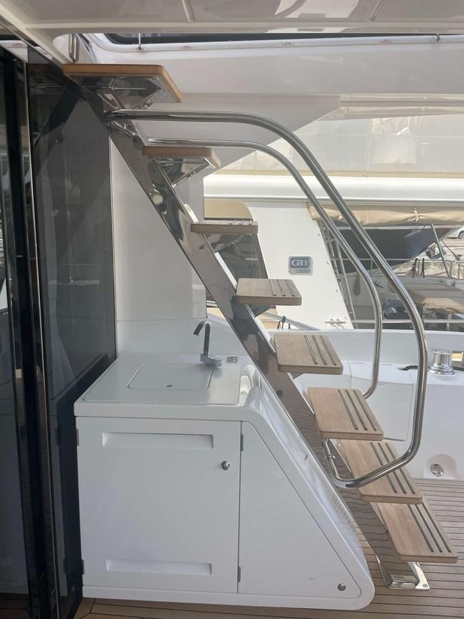a large metal object with a metal frame aboard SUNSEEKER 70' MANHATTAN Yacht for Sale