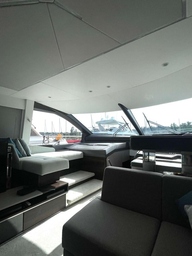 inside of a car aboard SUNSEEKER 70' MANHATTAN Yacht for Sale