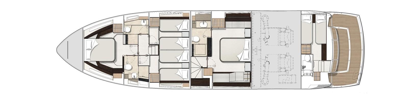 diagram, engineering drawing aboard SUNSEEKER 70' MANHATTAN Yacht for Sale
