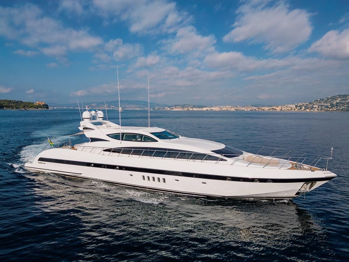 a white yacht on the water aboard WET PANTHER Yacht for Sale