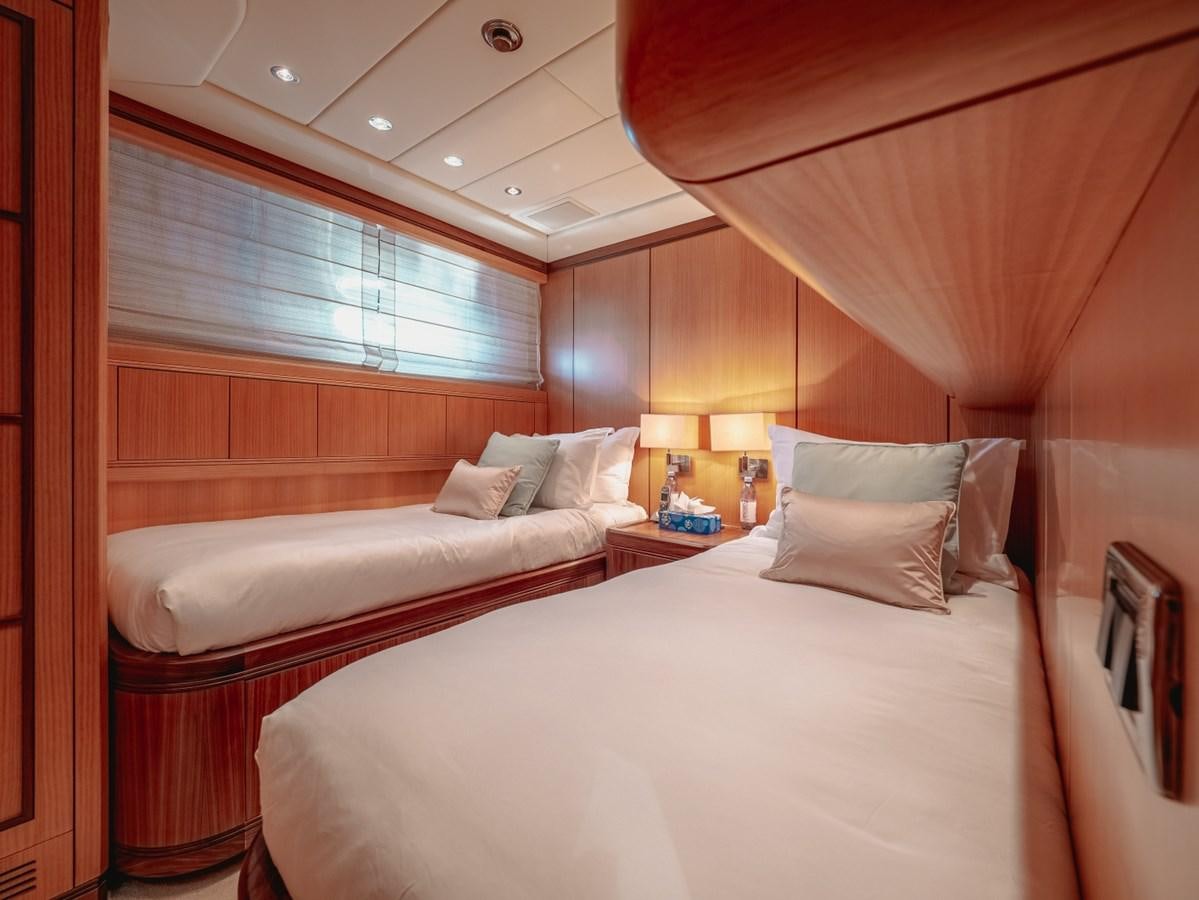 a room with two beds aboard WET PANTHER Yacht for Sale
