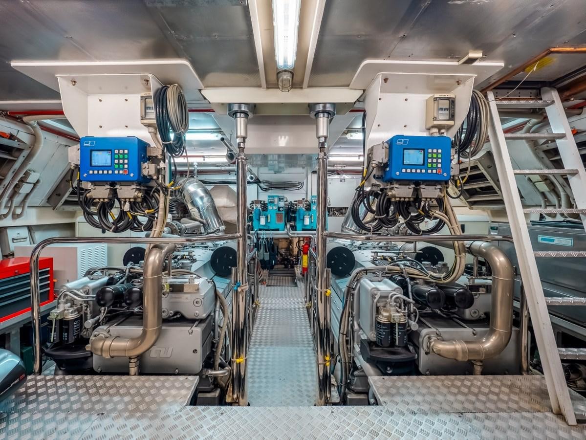 a large room with machinery aboard WET PANTHER Yacht for Sale