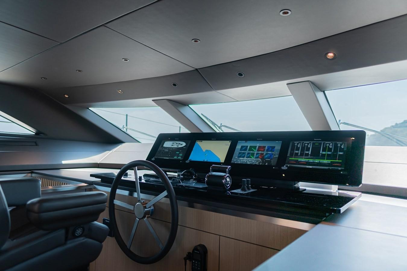 the inside of a car aboard #813 - SANLORENZO SL90A Yacht for Sale