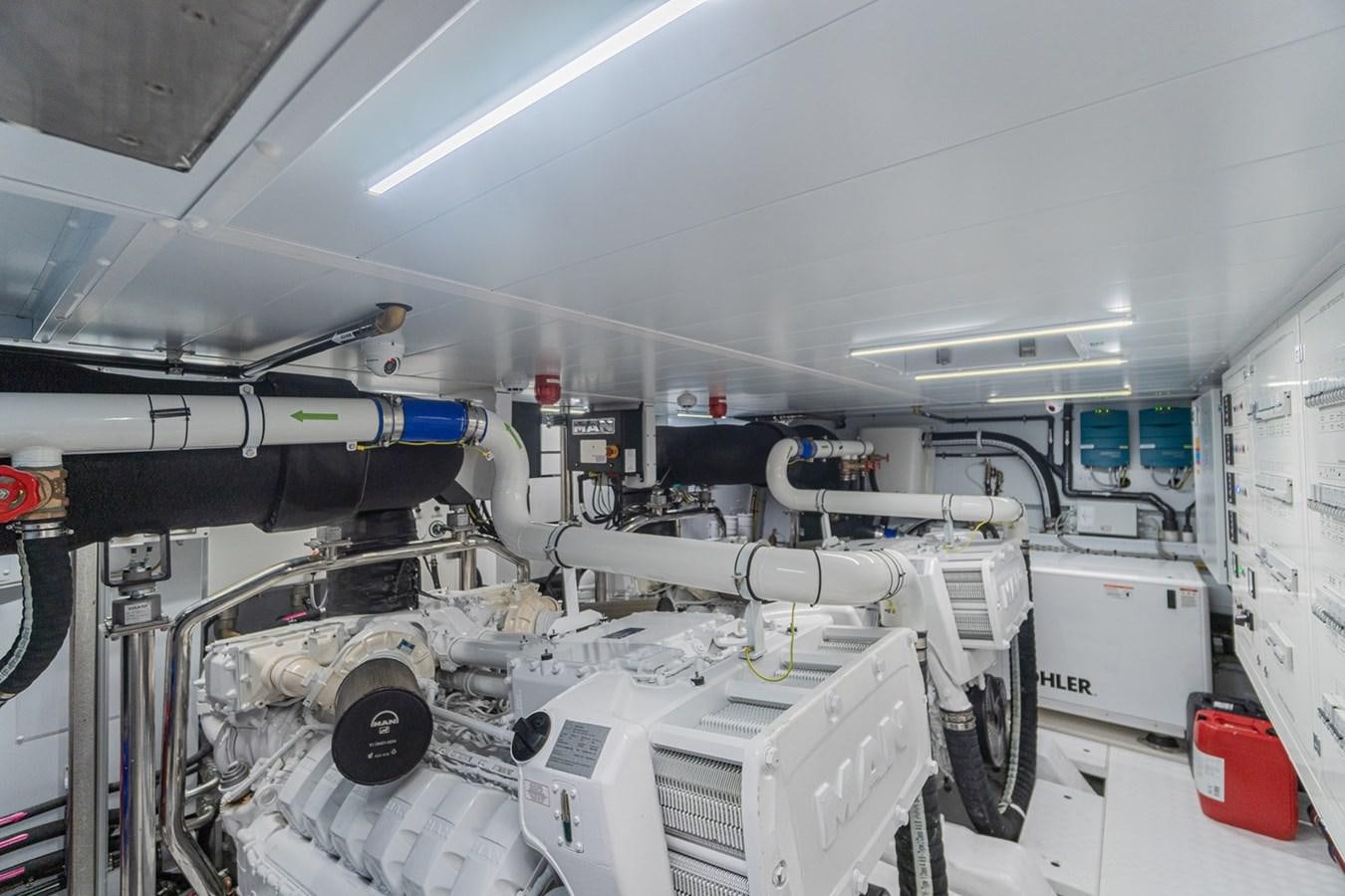 a room with several machines aboard #813 - SANLORENZO SL90A Yacht for Sale