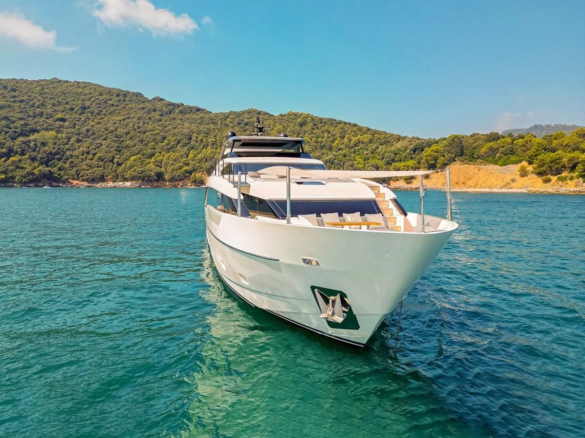 a boat in the water aboard #813 - SANLORENZO SL90A Yacht for Sale